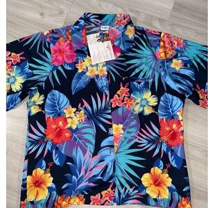 King Kameha Mens XXL Hawaiian Shirt Aloha Floral Pineapple Print Short Sleeve